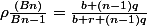 \rho\frac{(Bn)}{Bn-1} = \frac{b+(n-1)q}{b+r+(n-1)q}